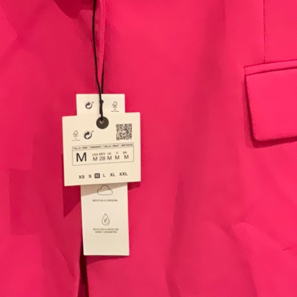 ZARA NWT Pink Medium Feather Sleeve Blazer - Picture 3 of 4